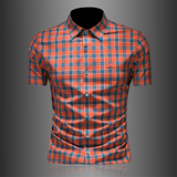 2026男士潮流新款修身格子刺绣衬衣青年短袖衬衫3617P120,男装T恤,电商D220,电商基地 2026男士潮流新款修身格子刺绣衬衣青年短袖衬衫3617P120,男装T恤,电商D220,电商基地