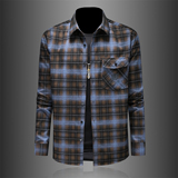 2026年男士春秋季新款格子长袖宽松衬衫外套时尚修身衬衣025P135，男装衬衫，电商D220