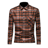 2026年男士春秋季新款格子长袖宽松衬衫外套时尚修身衬衣025P135，男装衬衫，电商D220