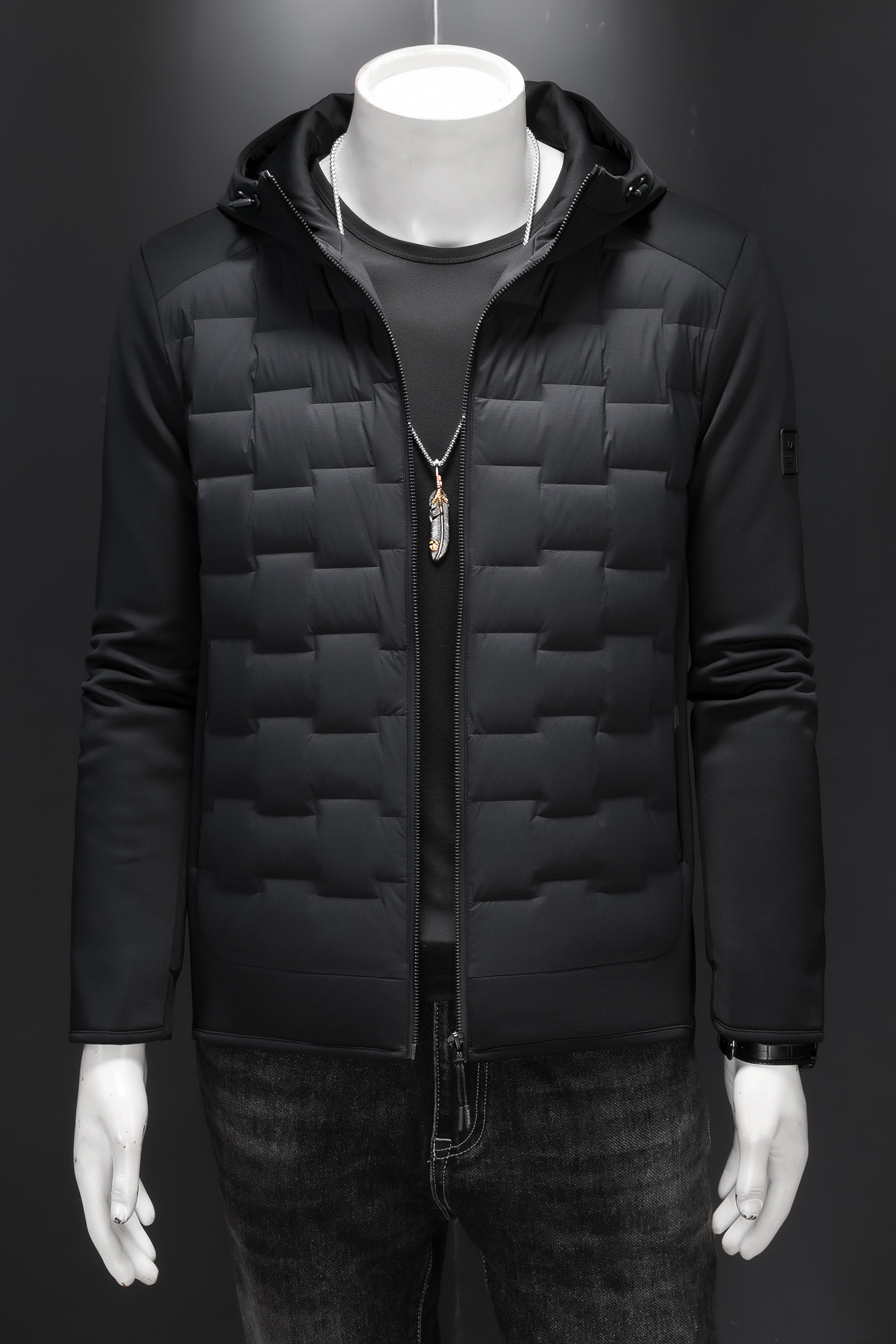 2025男冬季新品短款羽绒服潮流连帽轻奢风休闲修身外套25052P350,男装羽绒服,电商D220