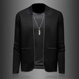 针织羊毛外套男士秋冬新款韩版修身潮流时尚翻领毛衣开衫6872P155，男装针织衫/毛衣，电商D220