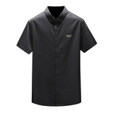 2025男潮流新款修身莫代尔暗花纹印花衬衣青年短袖衬衫H3379P125，男装衬衫，电商D220