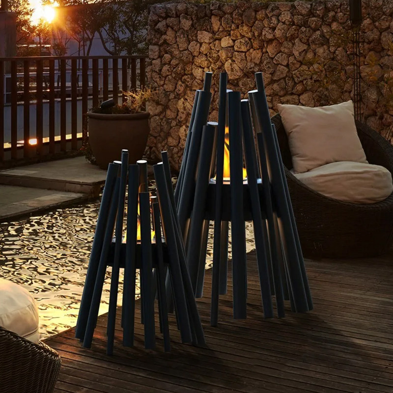 户外真火酒精壁炉燃木柴火炬花园庭院装饰家用别墅造景取暖器客厅