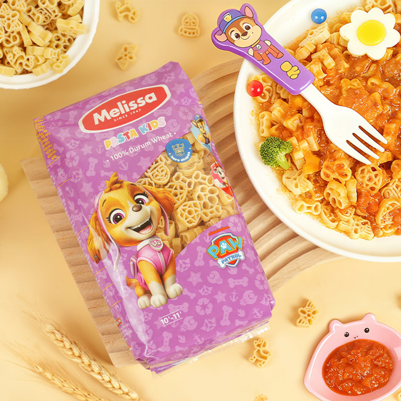 麦丽莎汪汪队儿童宝宝意大利面400g/袋动物造型意面条面点拌面