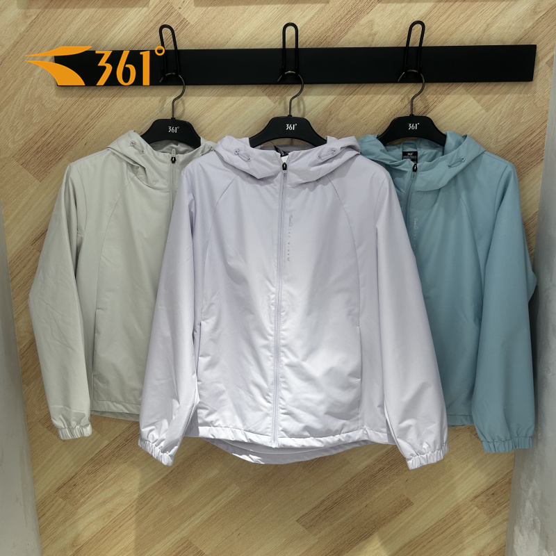 361度连帽风衣绒里运动跑步外套