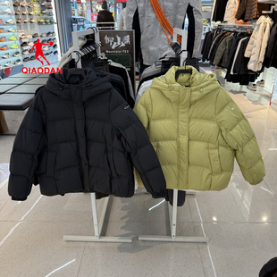 乔丹2025冬季新款商场同款连帽保暖防风羽绒服女款QDLGM2254241