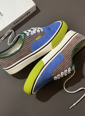 小众设计拼接多彩板鞋Feature联名og aut lx紫棕撞色复古休闲板鞋