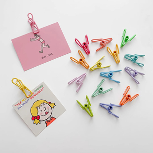 彩色小夹子零食封口夹票夹文件杂物晾衣夹防风长尾夹家用铁夹