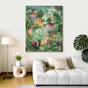 玄关装 饰画侘寂风客厅手工肌理挂画 雾芳 MUMO.原创纯手绘油画