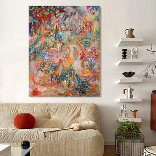 饰风景挂画侘寂风油画 客厅玄关装 MUMO.原创手绘油画 万物共生