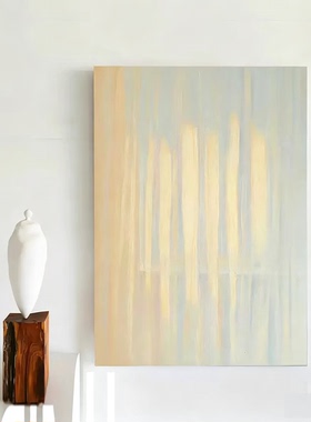 MUMO.手绘油画《晨晖帘影》抽象晨光艺术客厅装饰画包豪斯挂画