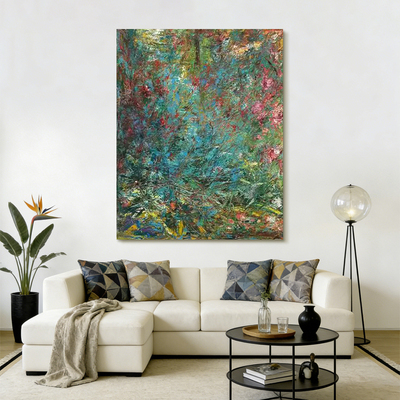 MUMO.原创手绘油画《繁枝曳影》侘寂风抽象装饰油画客厅手工挂画