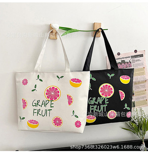 厂家直销帆布印花包 书袋 简约手提大容量女包购物礼品袋学生装