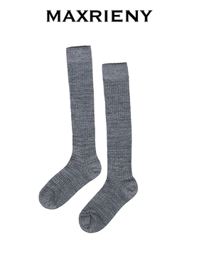 MAXRIENY2026年春季新款浅灰色长筒袜女娃袜子MA80SO003