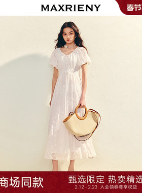 【SGPR】欧式田园风连衣裙25夏款收腰x型长裙茶歇裙领证约会裙子