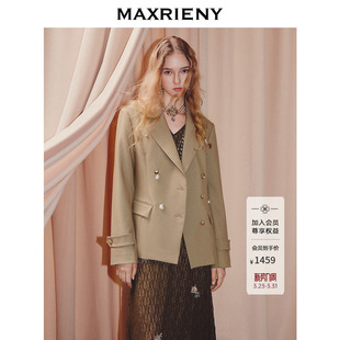 巴恩风穿搭 MAXRIENY琥珀流光穿搭收腰廓形外套25秋款 优雅游牧