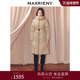MAXRIENY摩登复古收腰X型连帽羽绒服过膝长款 鸭绒保暖外套25冬款
