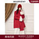 MAXRIENY节庆穿搭羊毛大衣狐狸毛袖 商场同款 口围巾毛呢外套女