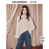 宽松长袖 25冬款 宫廷复古蕾丝雪纺衫 上衣衬衫 SGPR