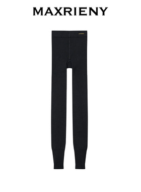 MAXRIENY黑色高弹连脚打底裤女百搭显瘦长裤