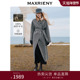 MAXRIENY直身型廓形羊毛大衣女25冬款 系带围裹设计双面呢外套长款