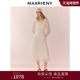 MAXRIENY法式 复古宫廷重工连衣裙荷叶边X型收腰长裙端庄领证裙子
