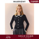 MAXRIENY法式 上衣外搭小衫 复古撞色领针织外套25秋款 x型收腰长袖