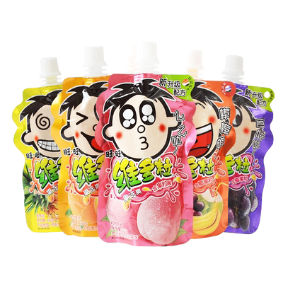 旺旺维多粒果冻爽150g*10袋水果汁吸吸冻摇摇冻果肉果冻儿童零食