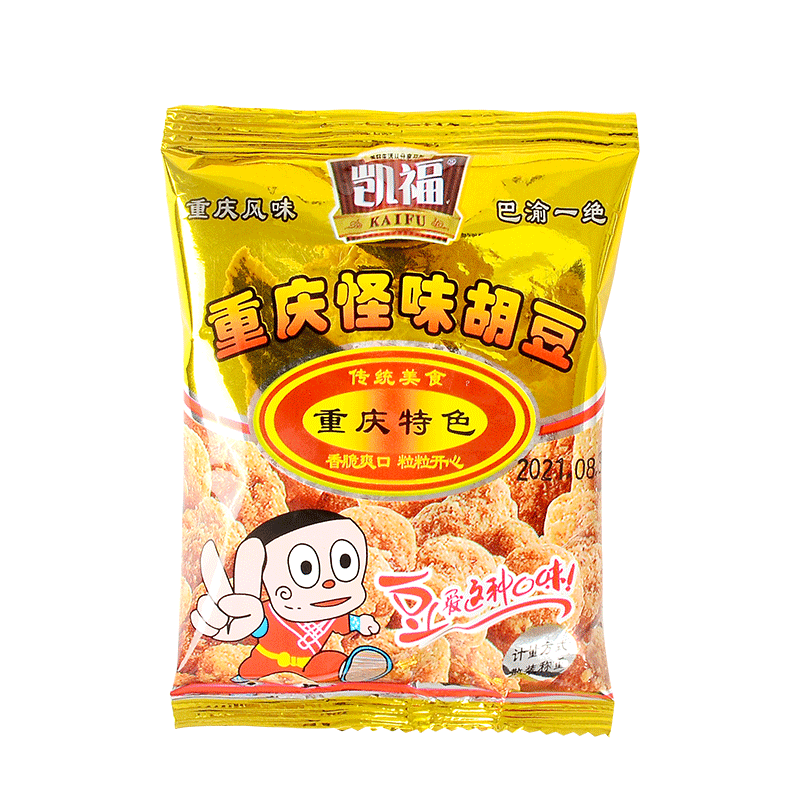 重庆特产凯福怪味胡豆500g休闲小吃麻辣兰花豆酥脆蚕豆小包装零食
