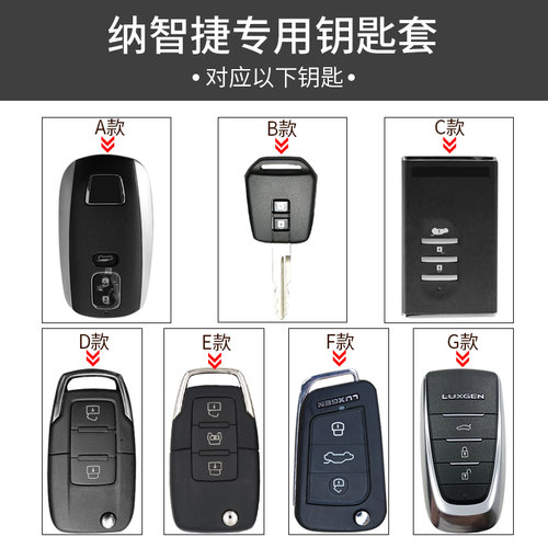 专用纳智捷优6U6大7 U7纳5 U5 S5汽车钥匙套包扣真皮遥控保护套