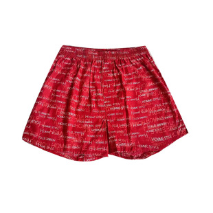 时尚字母印花红色透气休闲棉质中腰宽松男士阿罗裤家居裤内裤男