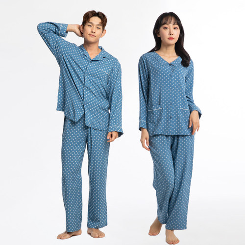 家居服睡衣长袖长裤情侣套装