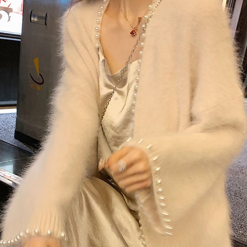 新款春秋外套女装针织开衫温柔中长款长袖膝慵懒宽松气质毛衣外套