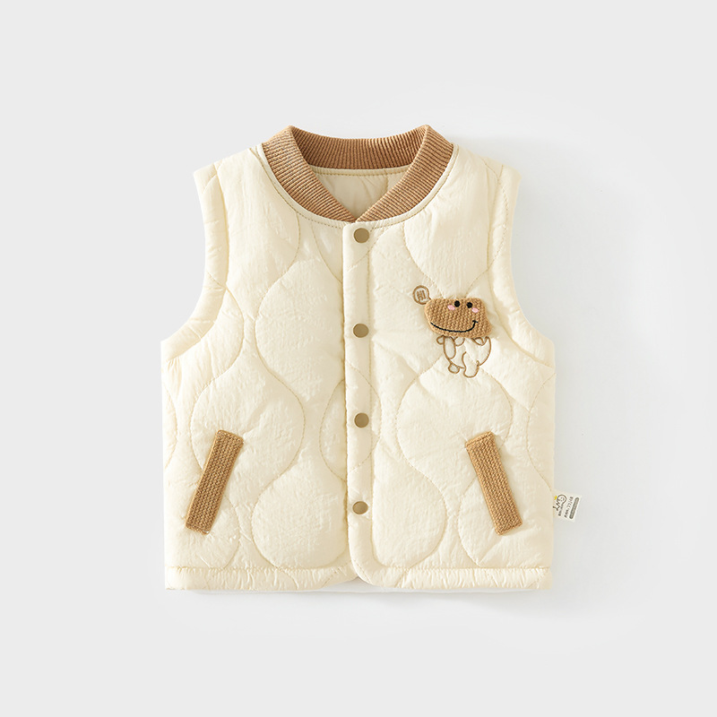 婴儿120克夹棉马甲护肚背心秋冬季宝宝儿童坎肩马夹绗棉保暖上衣