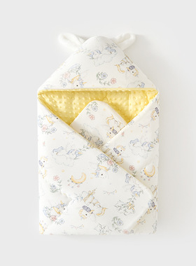 新生儿350克加棉豆豆绒包被初生婴儿抱被纯棉秋冬宝宝被子襁褓