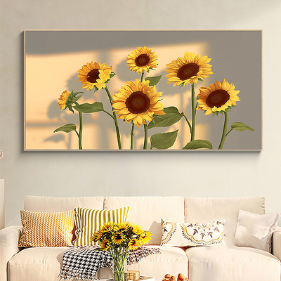 向日葵十字绣2025年新款线绣客厅手工刺绣简约新品餐厅轻奢高级感