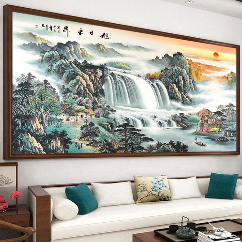 旭日东升十字绣风景画2025新款
