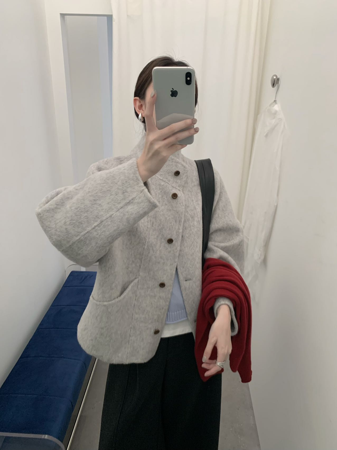 2025秋冬新款立领双面羊毛大衣短款小个子减龄显瘦时尚羊毛外套女