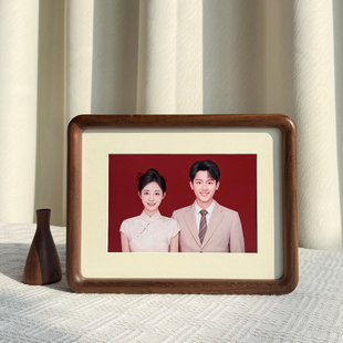海马体登记红底照6 7 8寸结婚证圆角相框挂墙打印证件照片摆台