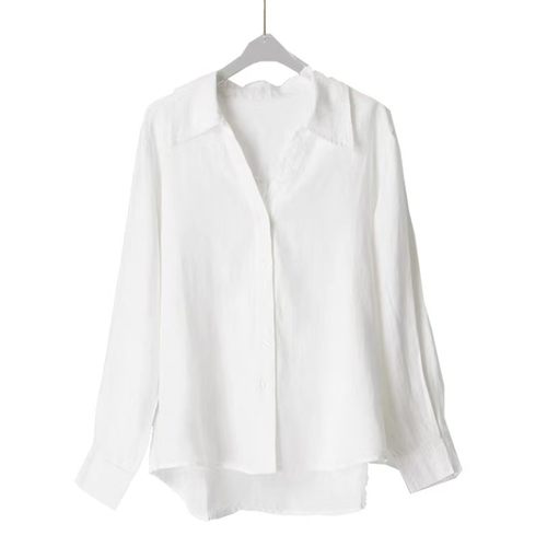 正品100%雨露亚麻劳拉休闲风长袖开衫夏季简约时尚百搭衬衫女上衣