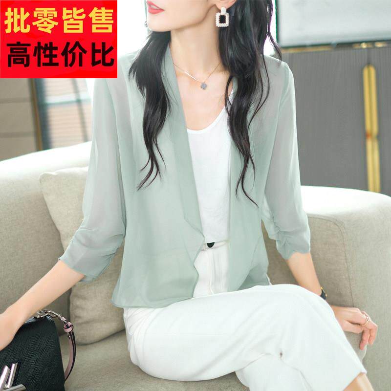 旗袍小女短款2025季新款薄款披肩配夏吊带裙开CJ058桑蚕丝外衫搭