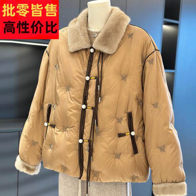 时尚中国风妈妈装羽绒服外套女冬季新款上衣气质百搭中老年棉袄