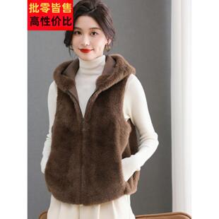巨好看防水背心马夹5 冬季 绒皮毛JRQ一体马貂甲女外套202新款 爆款
