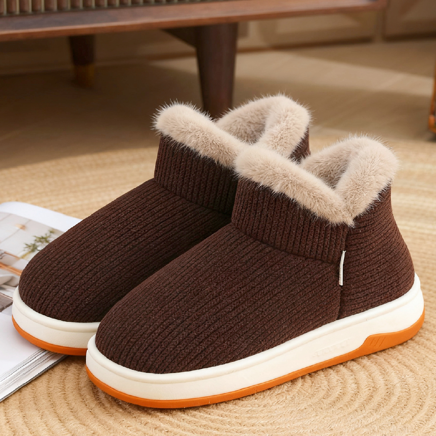 【包跟保暖】防滑保暖棉拖鞋