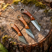 糖圆子8铬多功能果树稼接专用刀宰鱼刀轴承钢户外扣腰皮套指环刀