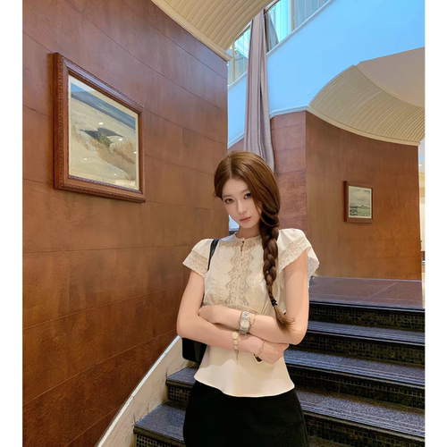 SourceWithU 1940’s Di*r刺绣仿真丝定制蕾丝上衣古董缎面连衣