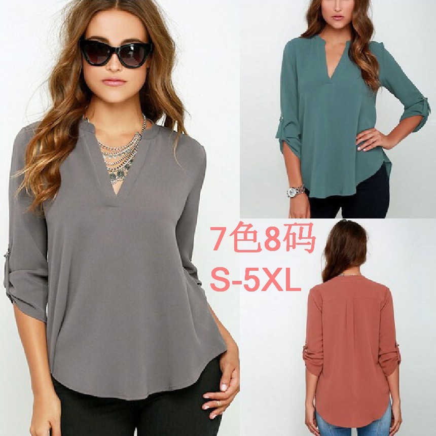 2024 女衬衫 women t shirt loose chiffon shirt ladies blouse 女装/女士精品 T恤 原图主图