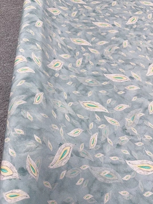 新品浅灰蓝底印花纯真丝双绉布料柔软垂顺连衣裙衬衫半裙蚕丝面料