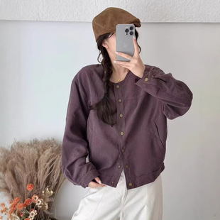 园园美衣款外套女桃皮绒外套长袖宽松休闲韩版学院风上衣新款外套