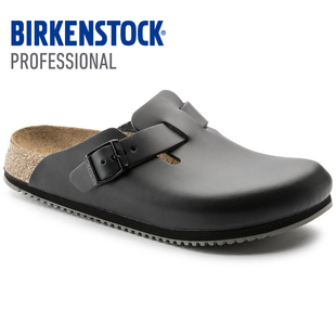 Boston包头拖 德国进口牛皮革工作鞋 BIRKENSTOCK正品 勃肯软木拖鞋